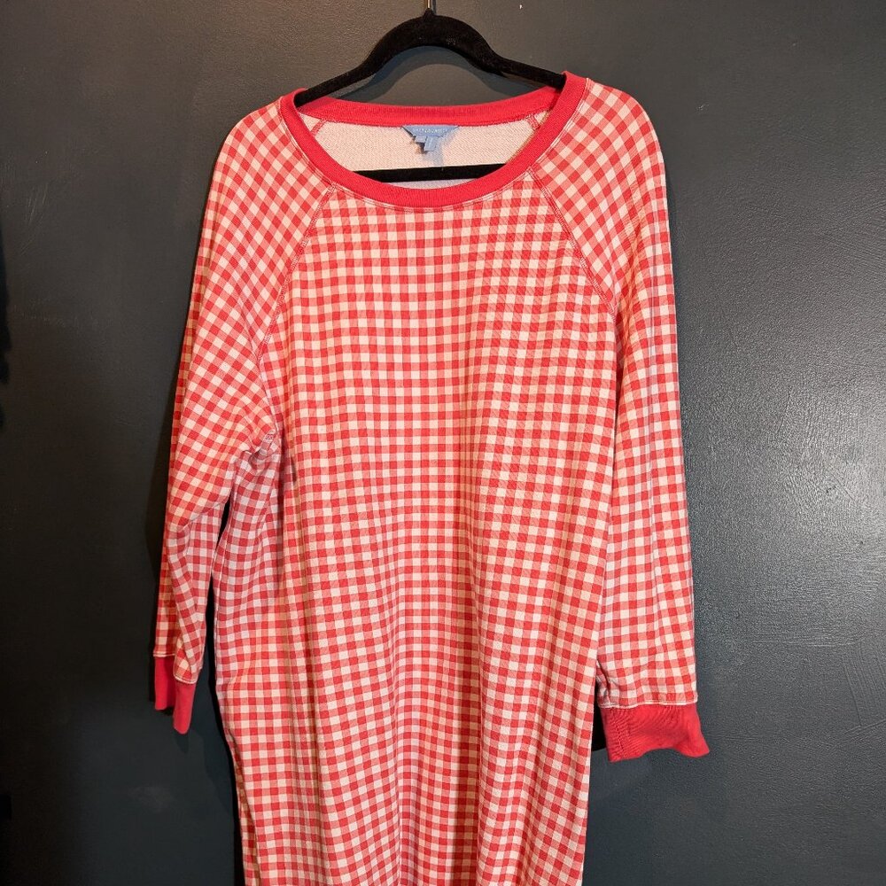 Gingham Sweatshirt Dress